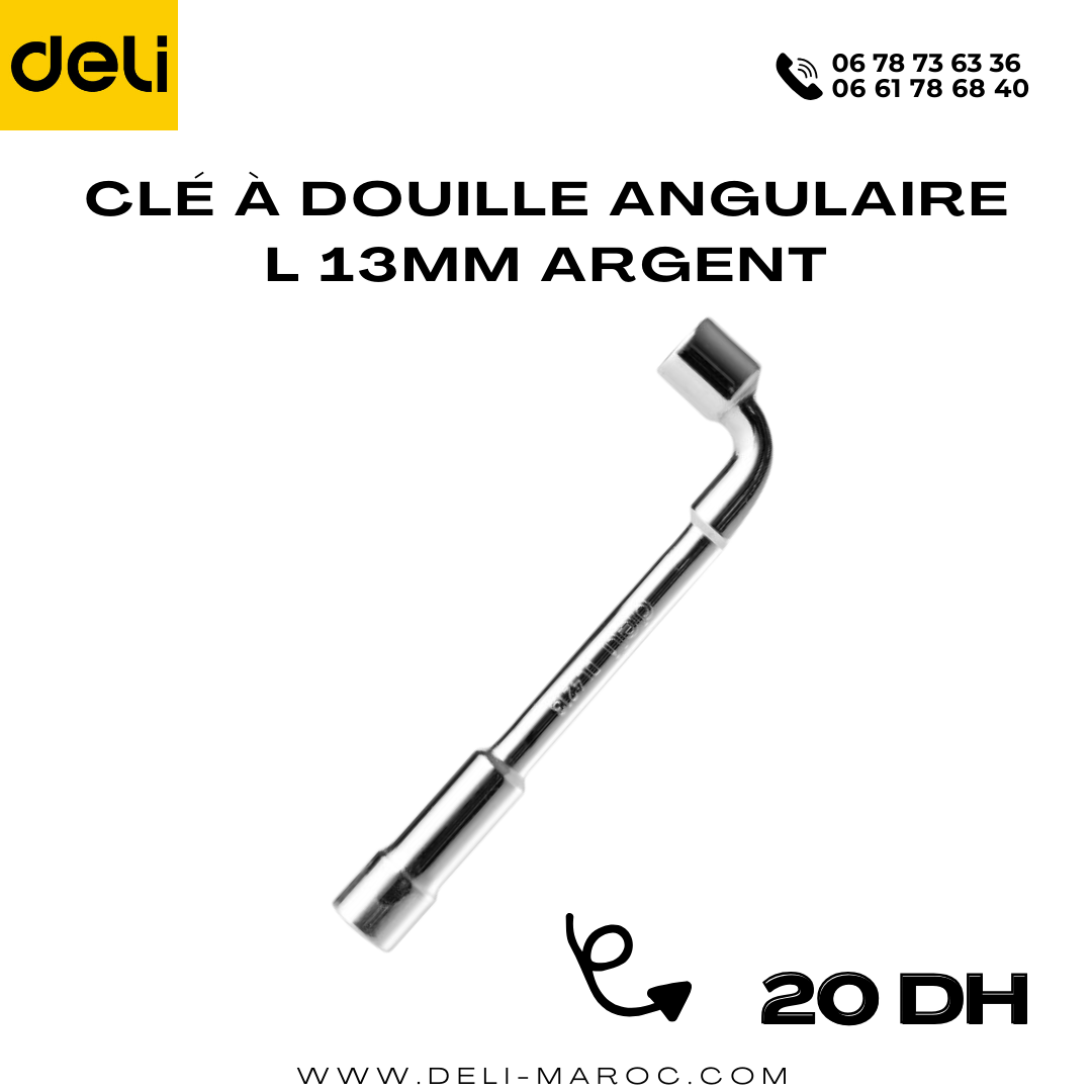 Clé à Douille Angulaire L 13mm Argent