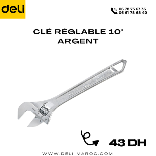 Clé Réglable 10" Argent