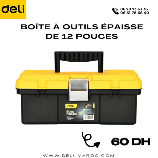 Boîte à outils épaisse de 12 pouces