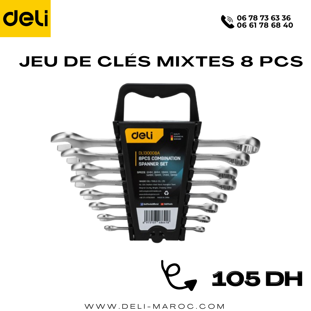 Jeu de Clés mixtes 8 PCS