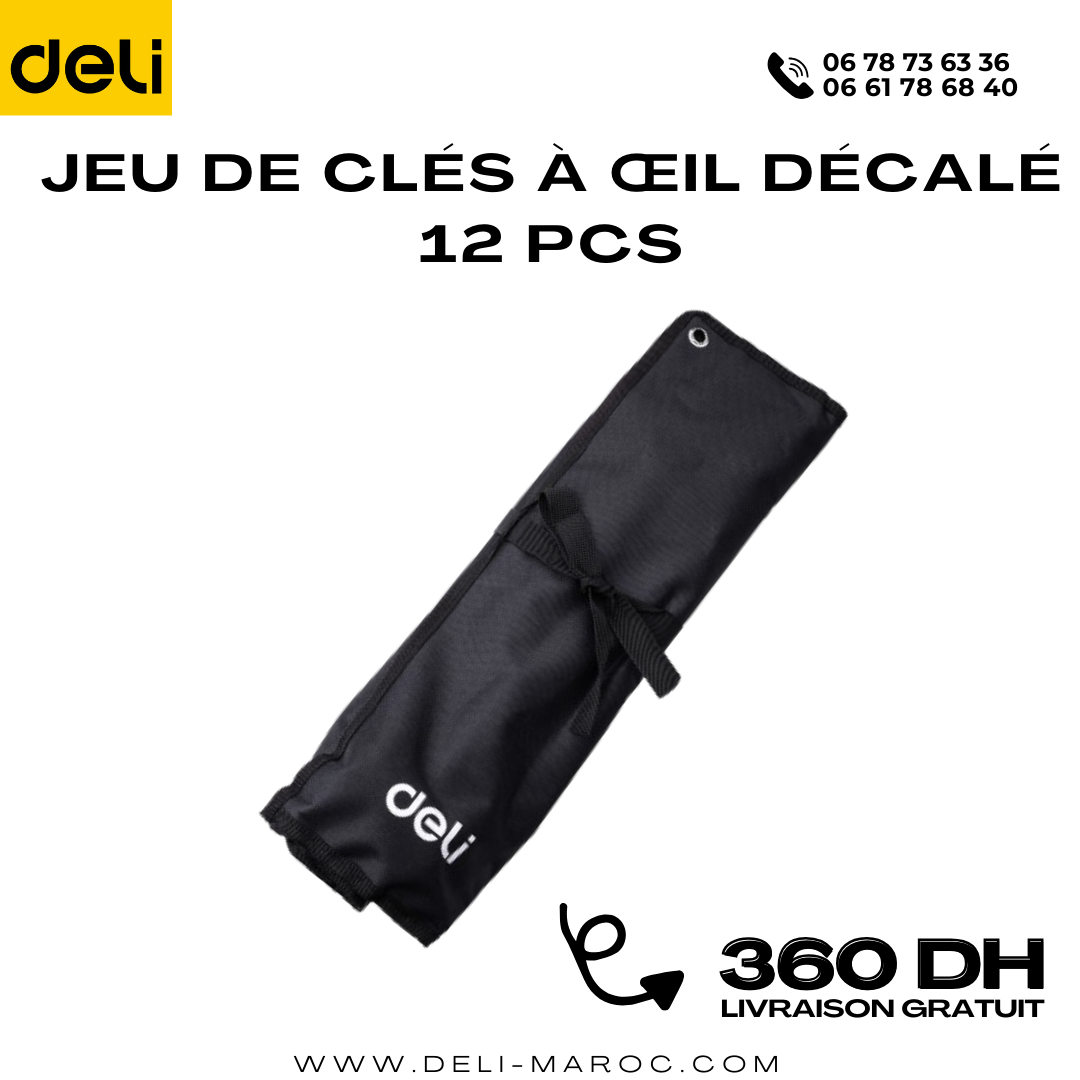 Jeu de Clés à œil décalé 12 PCS